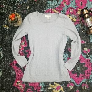 Kenar Merino Wool Sweater Gray Button Back